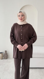 Liona Modal Takım - Kahve - Görsel 3