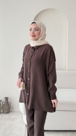 Liona Modal Takım - Kahve - Görsel 4