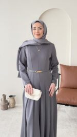 Liora Pensli Scuba Elbise - Antrasit - Görsel 4