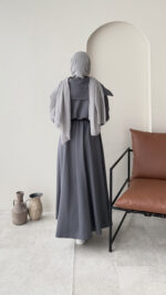 Elen Zincirli Scuba Elbise - Antrasit - Görsel 3