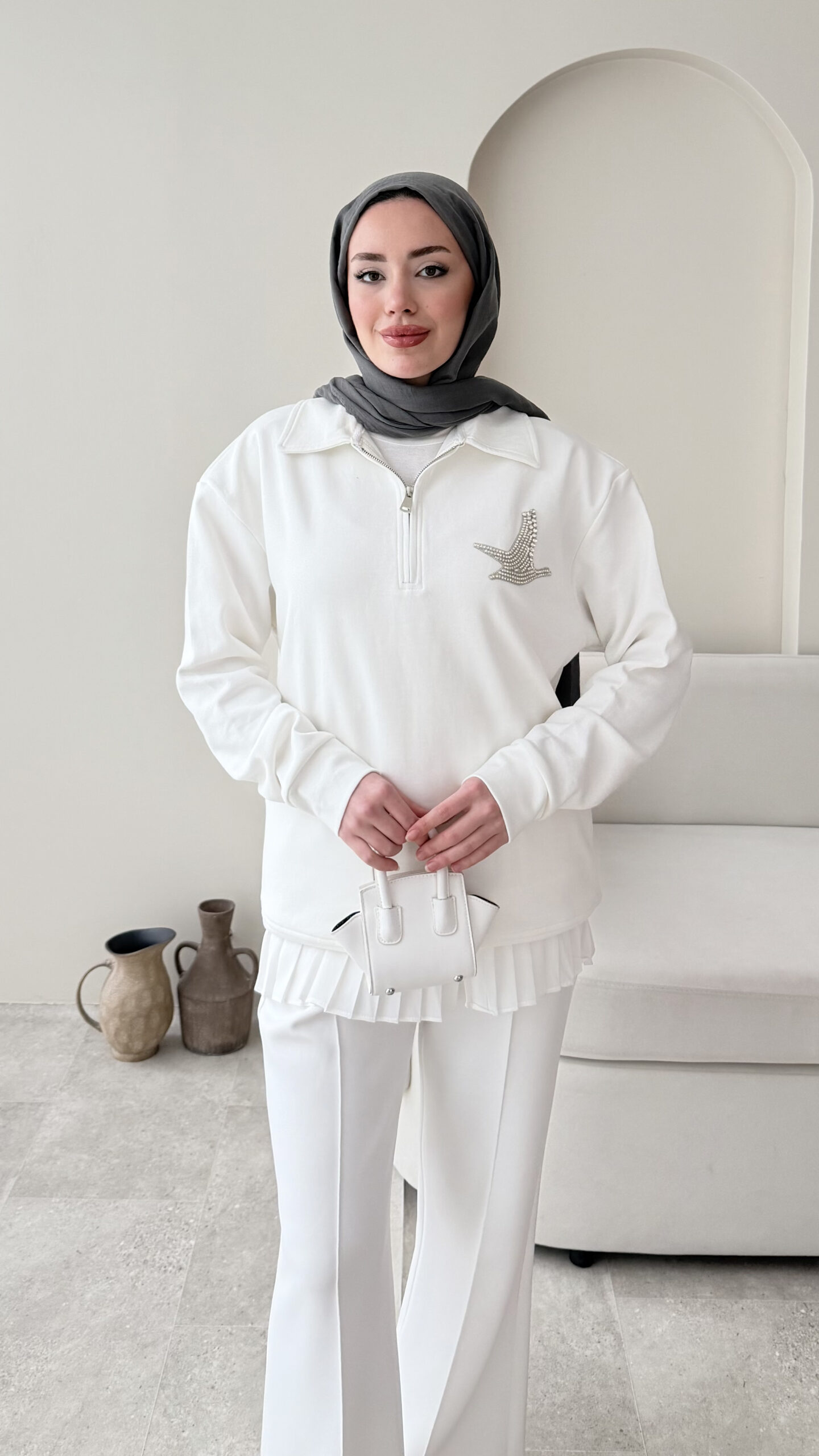 1767366489_0_6957df590dbb7.jpg Mona Sweat - Beyaz - Görsel 1