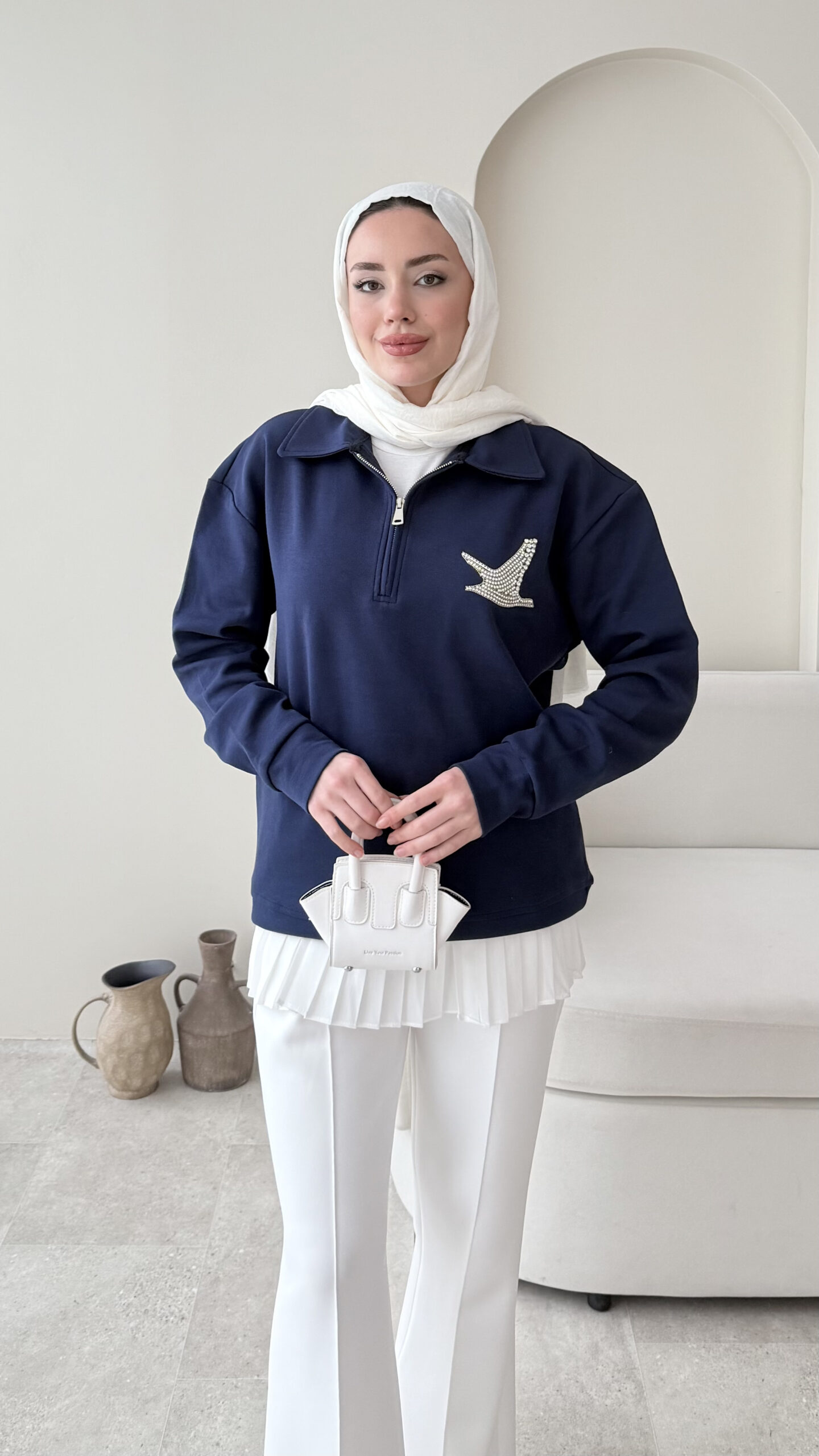 1767366625_0_6957dfe17fcaa.jpg Mona Sweat - Lacivert - Görsel 1