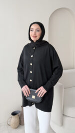 Efsun Triko Hırka - Siyah - Görsel 2