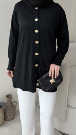 Efsun Triko Hırka - Siyah - Görsel 3