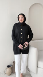 Efsun Triko Hırka - Siyah - Görsel 5