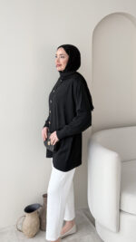 Efsun Triko Hırka - Siyah - Görsel 6