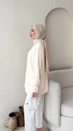 Efsun Triko Hırka - Krem - Görsel 6