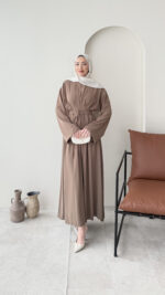 Elvis Bağlamalı Elbise - Vizon