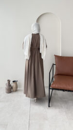 Elvis Bağlamalı Elbise - Vizon - Görsel 3