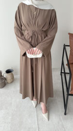 Elvis Bağlamalı Elbise - Vizon - Görsel 5