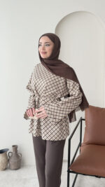 Ekose Scuba Sweat - Kahve - Görsel 2