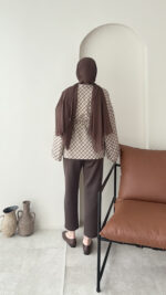 Ekose Scuba Sweat - Kahve - Görsel 5