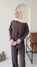 Rasha Modal Takım - Kahve - Görsel 4