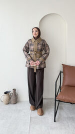 Ekose Ceket - Kahve - Görsel 5