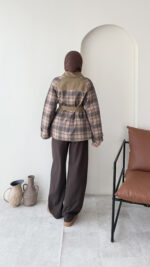 Ekose Ceket - Kahve - Görsel 7