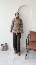 Ekose Ceket - Kahve - Görsel 8