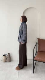 Ekose Ceket - Lacivert - Görsel 5