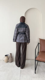 Ekose Ceket - Lacivert - Görsel 6