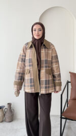 Ekose Ceket - Camel - Görsel 3