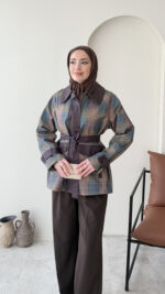 Ekose Ceket - Mor - Görsel 2