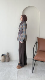 Ekose Ceket - Mor - Görsel 6