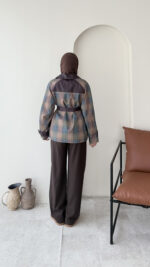 Ekose Ceket - Mor - Görsel 7