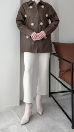 Flower Ceket - Kahve - Görsel 4