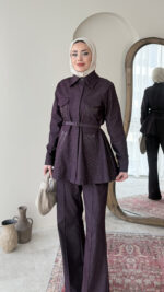 Midin Denim Takım - Mürdüm - Görsel 4