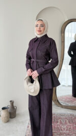 Midin Denim Takım - Mürdüm - Görsel 5