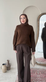 Hola Triko Kazak - Koyu Kahve