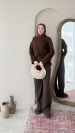 Hola Triko Kazak - Koyu Kahve - Görsel 4