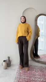 Hola Triko Kazak - Hardal - Görsel 3