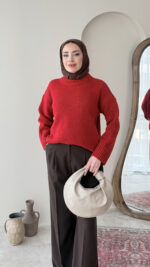 Hola Triko Kazak - Kırmızı - Görsel 2