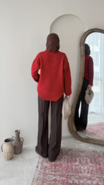 Hola Triko Kazak - Kırmızı - Görsel 7