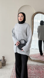 Hola Triko Kazak - Duman - Görsel 2