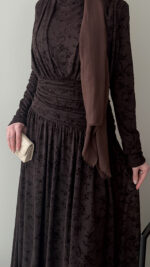 Moon Tasarım Elbise - Acı Kahve ( Ön Sipariş tedarik süreci 20 gündür ) - Görsel 5