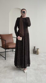 Moon Tasarım Elbise - Acı Kahve ( Ön Sipariş tedarik süreci 20 gündür ) - Görsel 6