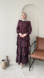 Kasra Tasarım Elbise - Mürdüm - Görsel 2