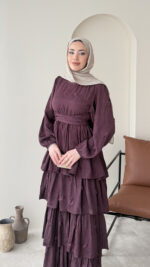 Kasra Tasarım Elbise - Mürdüm - Görsel 5