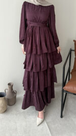 Kasra Tasarım Elbise - Mürdüm - Görsel 6