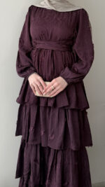 Kasra Tasarım Elbise - Mürdüm - Görsel 7