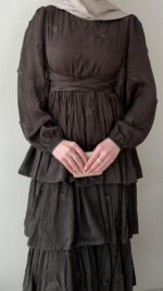 Kasra Tasarım Elbise - Kahve - Görsel 7