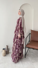 Viona Tasarım Elbise - Mürdüm - Görsel 2