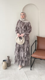 Viona Tasarım Elbise - Vizon