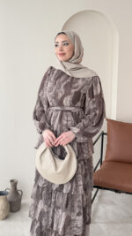 Viona Tasarım Elbise - Vizon - Görsel 4