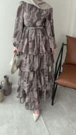 Viona Tasarım Elbise - Vizon - Görsel 7