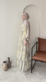 Viona Tasarım Elbise - Sarı - Görsel 2