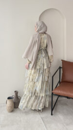 Viona Tasarım Elbise - Sarı - Görsel 3