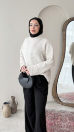 Hola Triko Kazak - Krem - Görsel 2