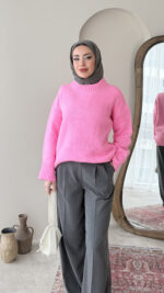 Hola Triko Kazak - Açık Pembe